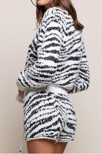 Pol - Fuzzy Zebra Shorts