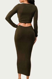 KNIT CUTOUT MAXI DRESS