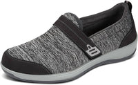 Orthofeet Women's Quincy Monk-strap Loafer in gray - women's flats - detail view