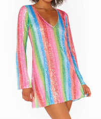 Show Me Your Mumu - Multicolor Sequin Stripe Dress
