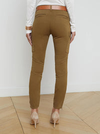 L'Agence Patton Cargo Skinny Pant in brown olive - women's pants - alternate view