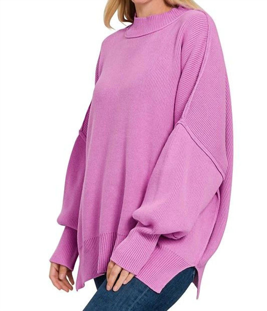 Hyfve - Joyce Oversized Basic Solid Sweater Knit Top