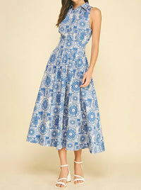 Pinch - Medallion Print Button Down Dress