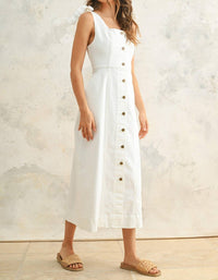 Miou Muse - Button Down Stretch Cotton Dress