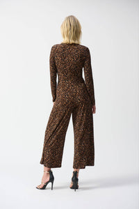 Joseph Ribkoff - V-neck Animal Print Jumpsuit