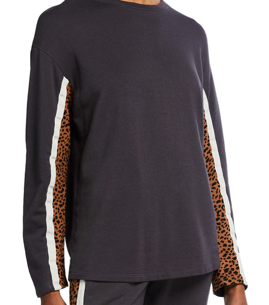 Paneled Mini Leopard Sweatshirt