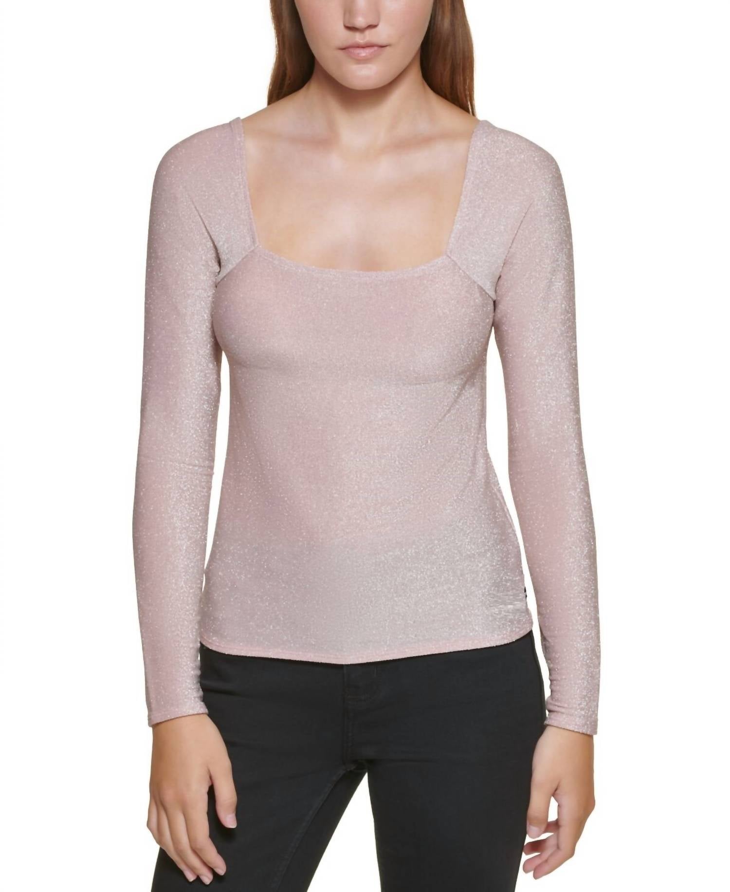 Calvin Klein - Square-Neck Shimmer Top