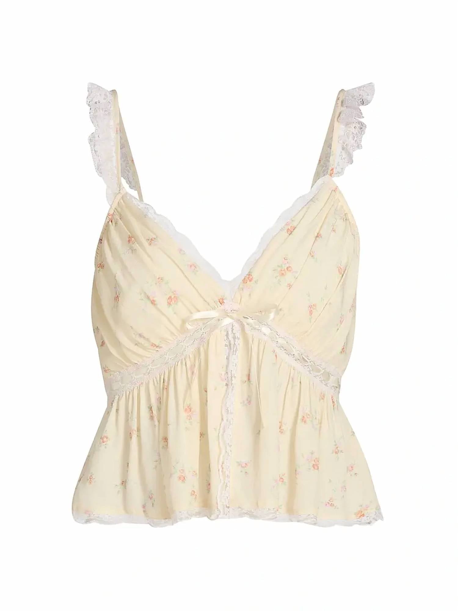 Loveshackfancy - Nicoleta Floral Laced Top