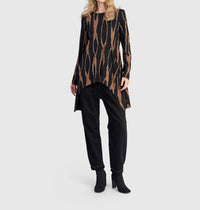 ALEMBIKA Lignette Pockets Top in wood - women's long sleeve top - alternate view