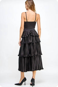 Strut & Bolt - Pleated Satin Midi Dress