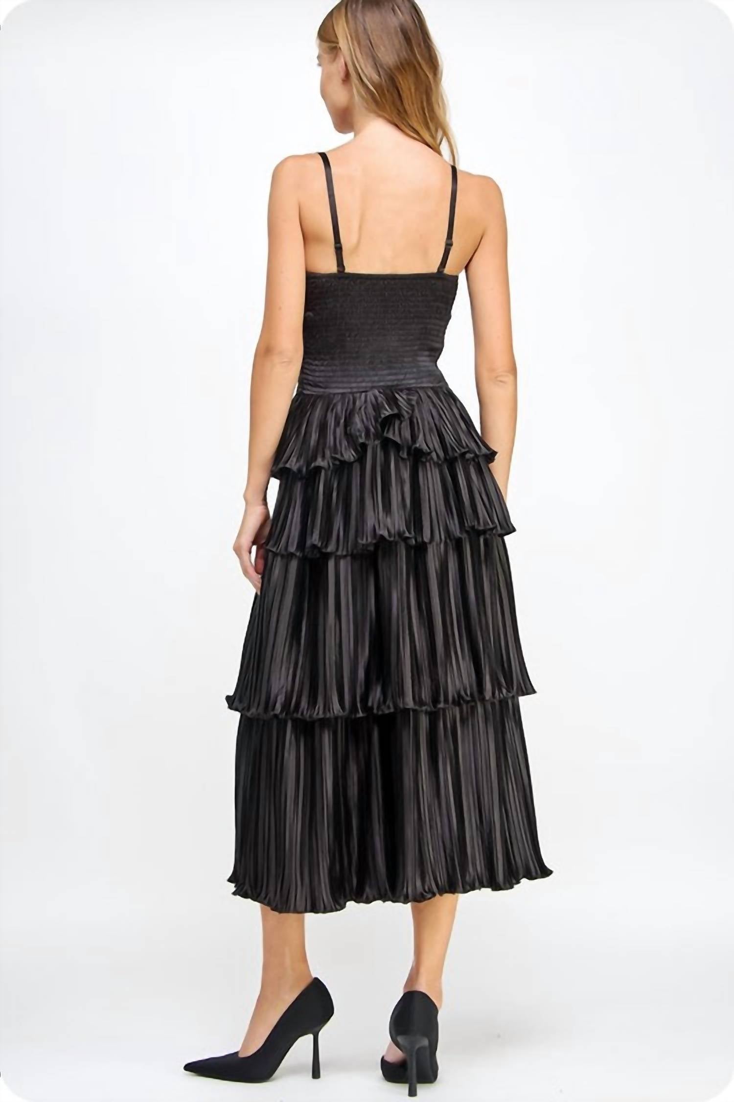 Strut & Bolt - Pleated Satin Midi Dress