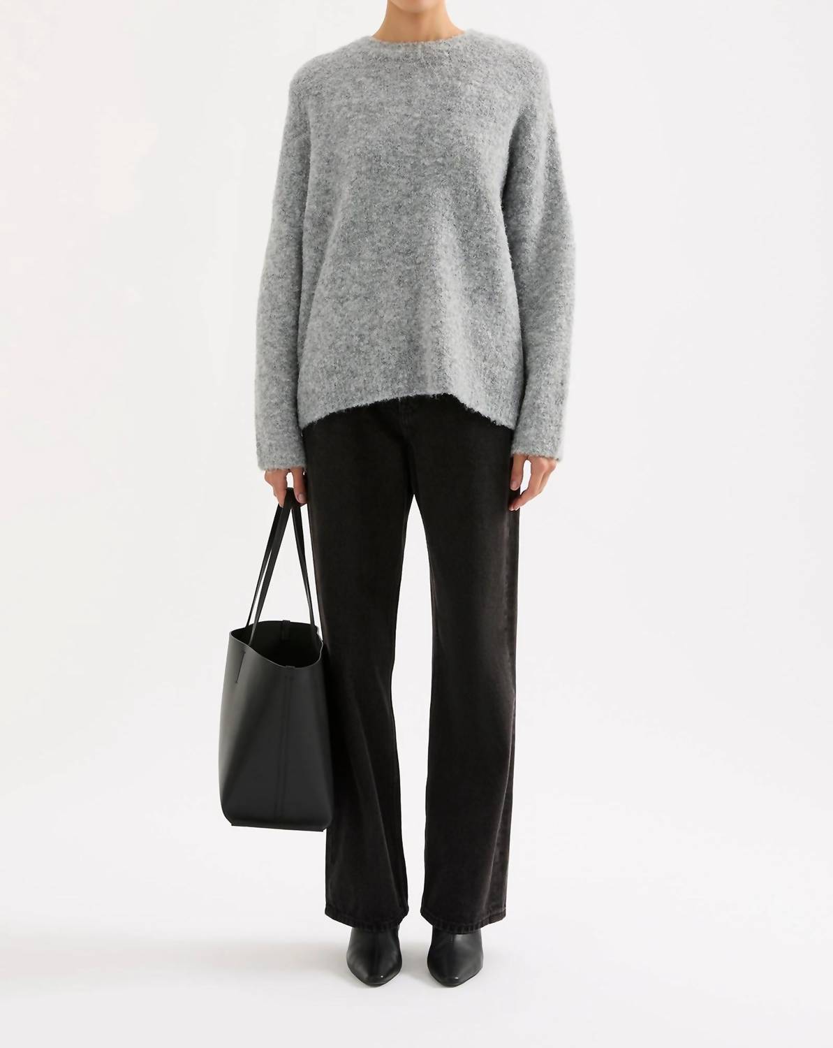 Nude Lucy Elias Knit Top in charcoal - women's sweater - detail view