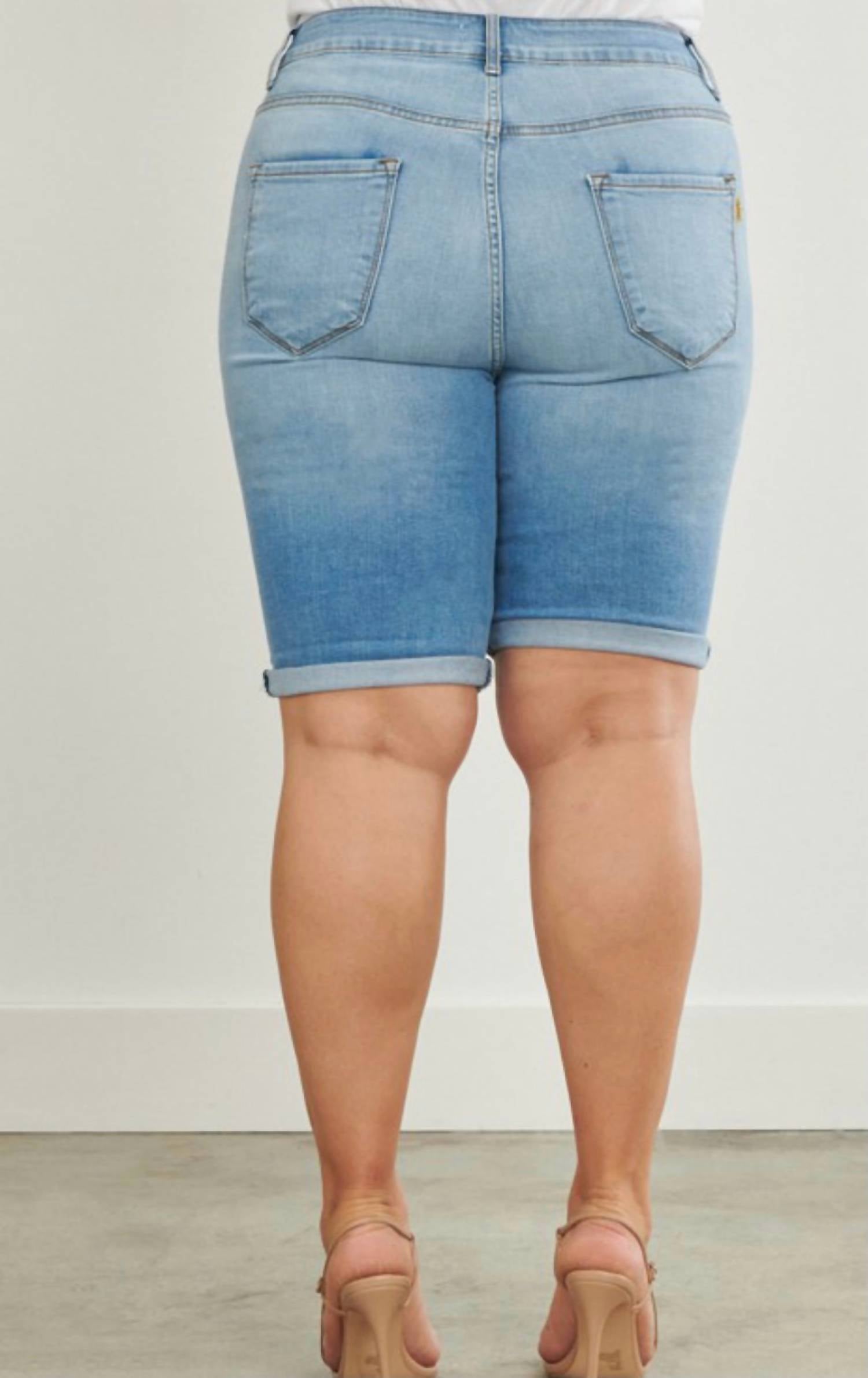 Vibrant M.I.U - Distressed Bermuda Shorts - Plus