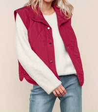Haptics - Quilted Puffer Vest Jacket With Fully Lining