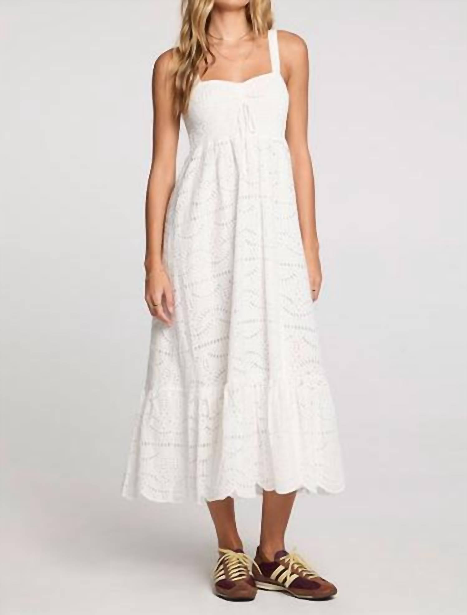 Saltwater Luxe - Harbor Midi Eyelet Midi Dress