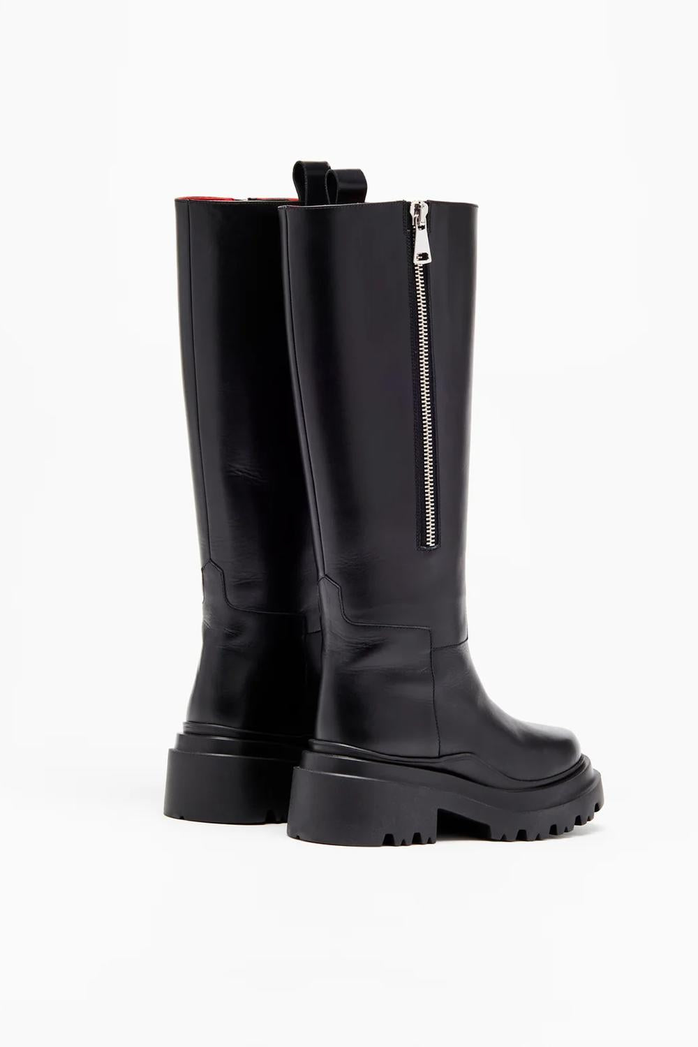 Plan C - Women's Chunky Sole Leather Boots