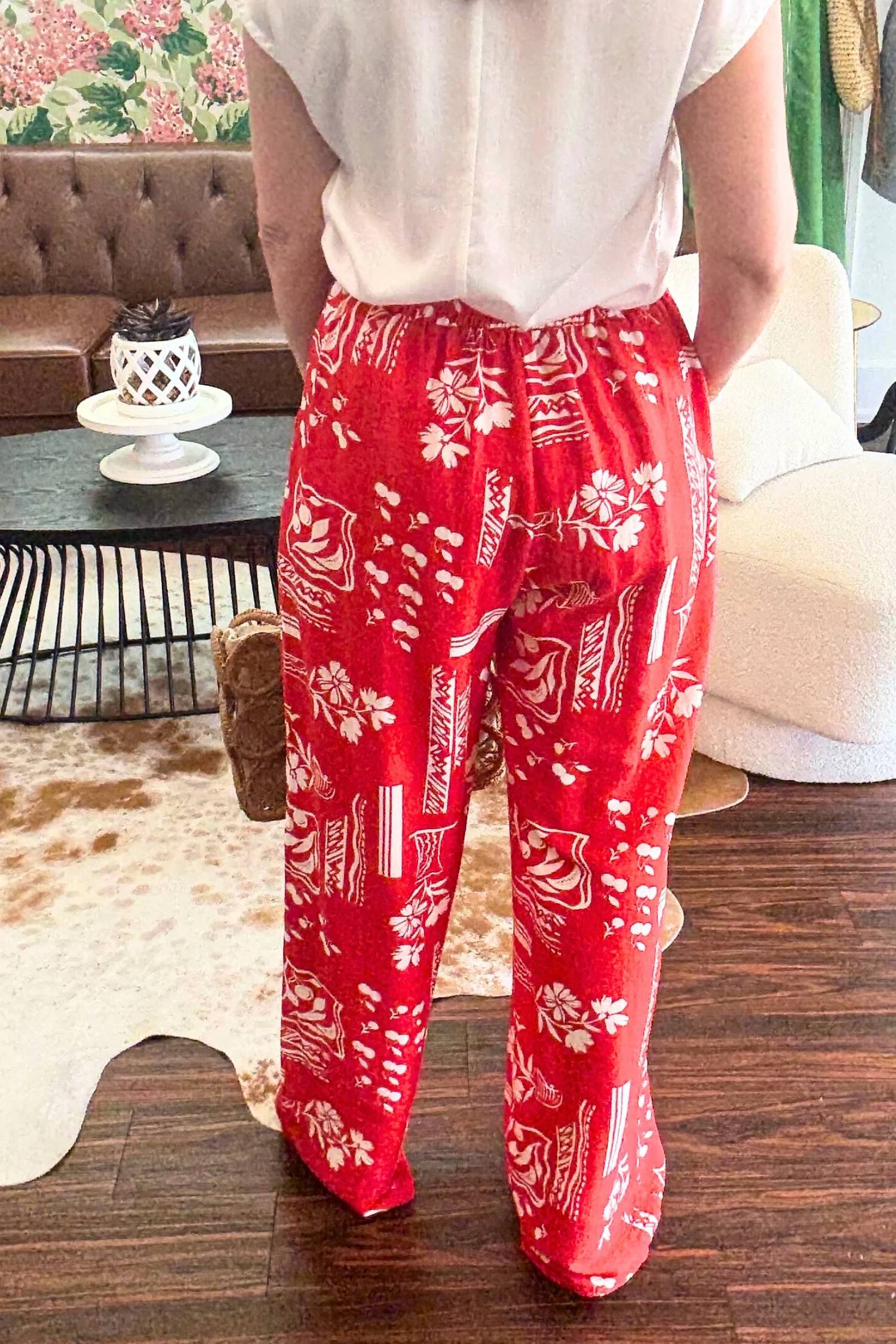 Entro - Summer Print Wide Leg Pants
