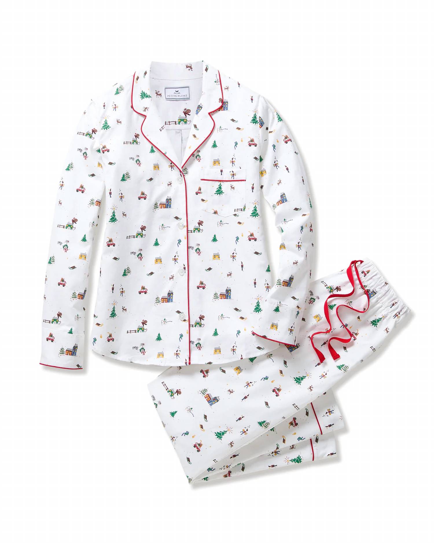 Petite Plume - Women's Twill Pajamas in Holiday Town