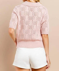 Tcec - Morning Stroll Collared Sweater Top