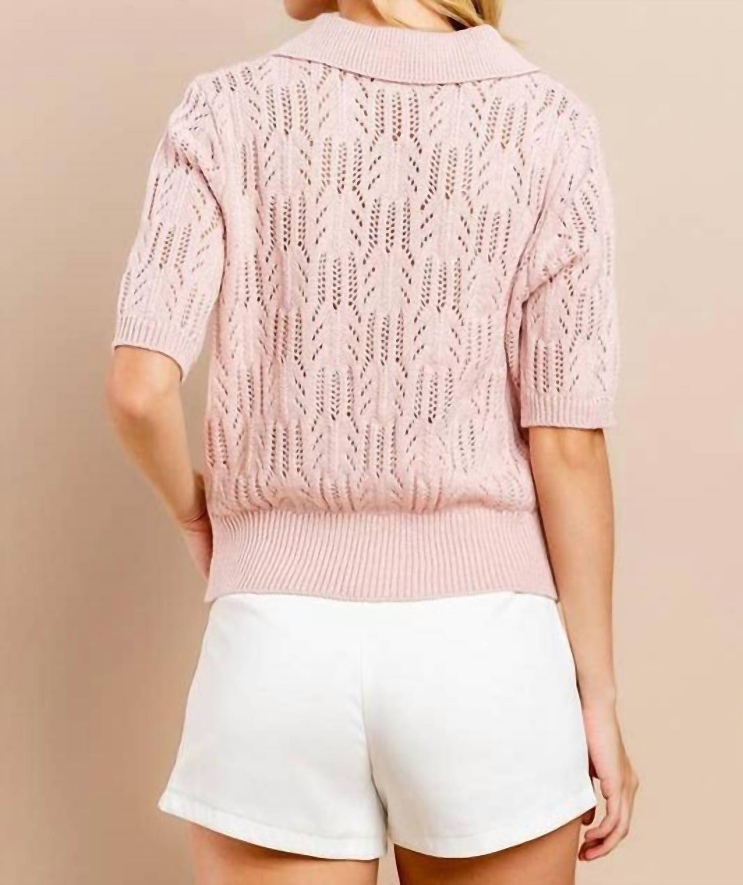 Tcec - Morning Stroll Collared Sweater Top