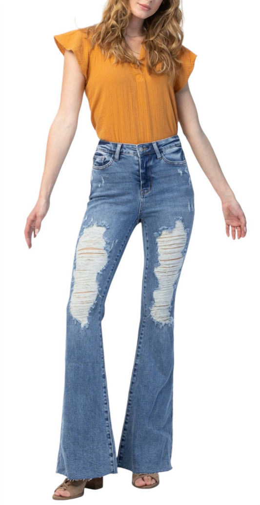 Judy Blue - Heavy Destroyed Flare Jeans