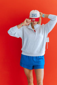 Vintage Havana - Cloud Fabric Quarter Zip Top