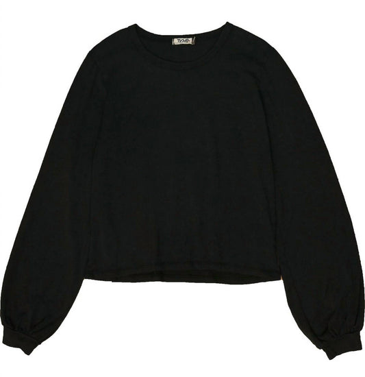 Puff Sleeve Crew Long Sleeve Tee Short length