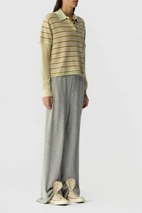 Guest In Residence - Layered Stripe Rugby Cashmere Polo Top