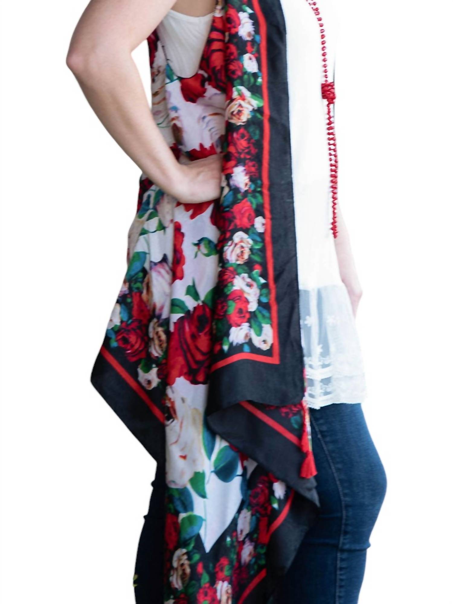 Southern Grace - Rose Vest with Tassels
