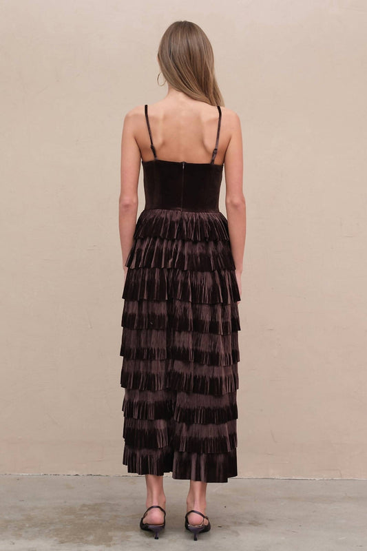 Raisonnel - Velvet Pleated Tier Dress