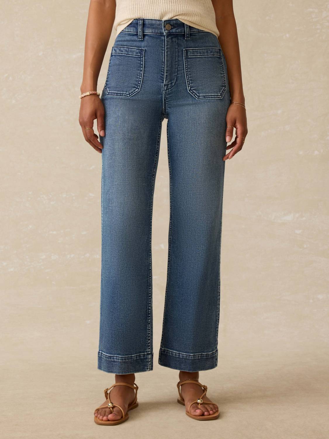 Faherty - Women's Stretch Terry Patch Pocket Ankle Top