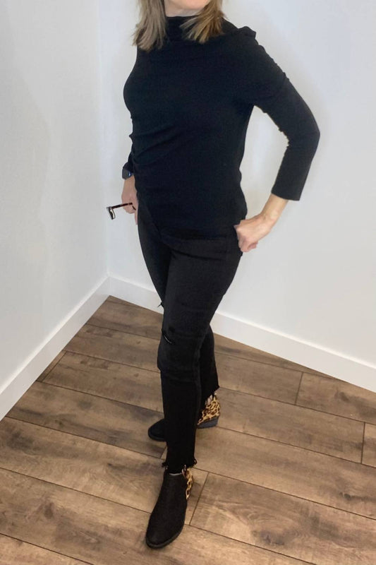 Just Black Denim - High Rise Distressed Skinny Jeans