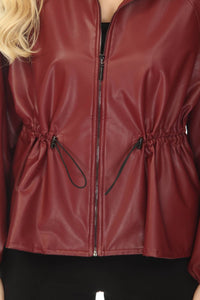 Joseph Ribkoff - Faux Leather Zip Front Jacket