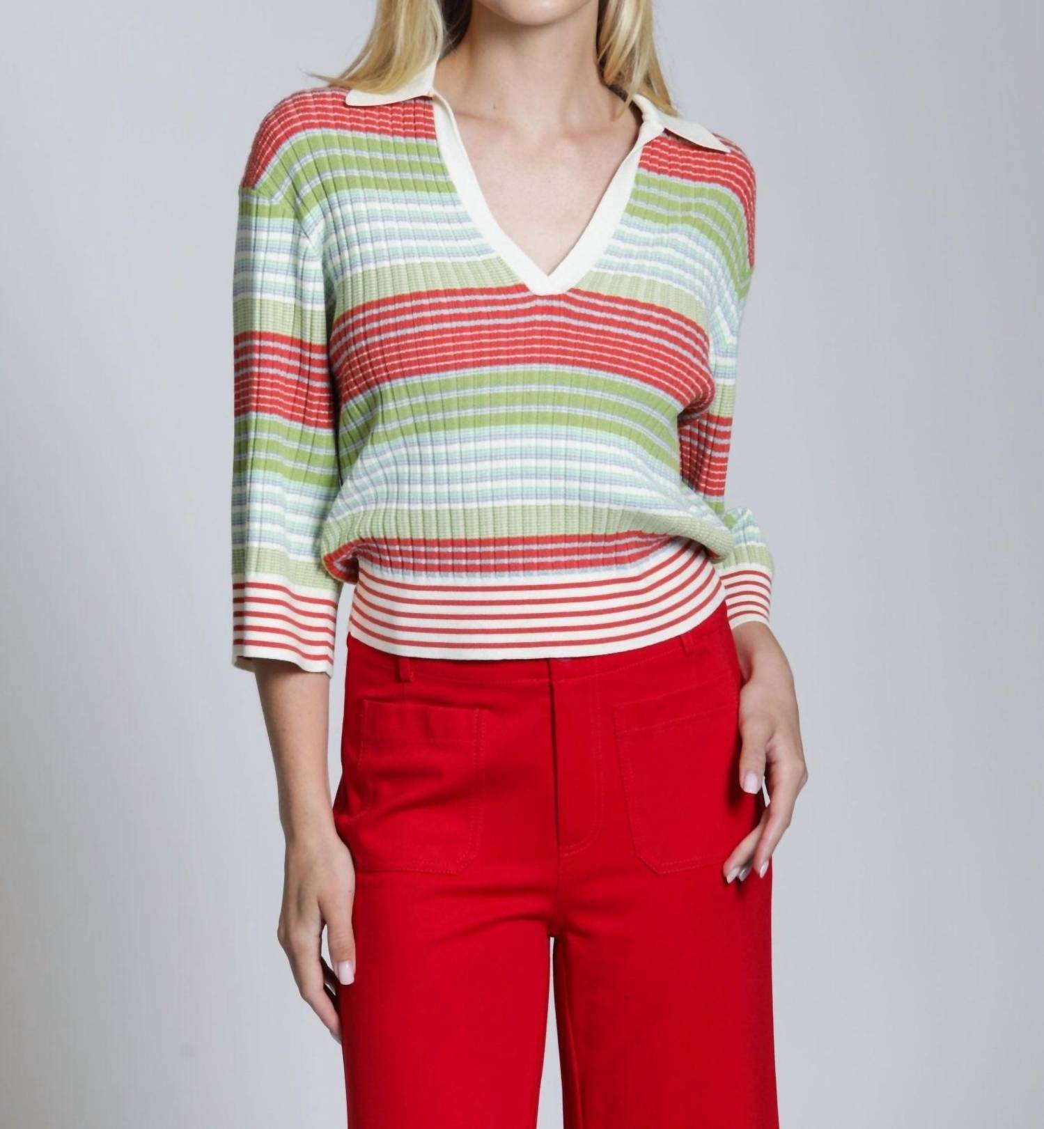 Apny - Ribbed Stripe Polo