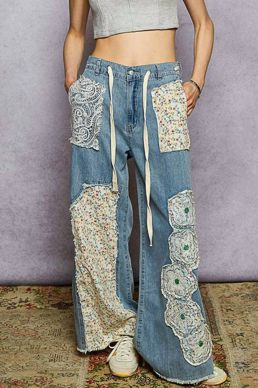 Pol - Floral Patch Pants