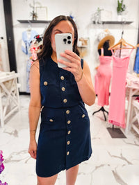 Zoe And Claire - Signature Style Coin Button Dress