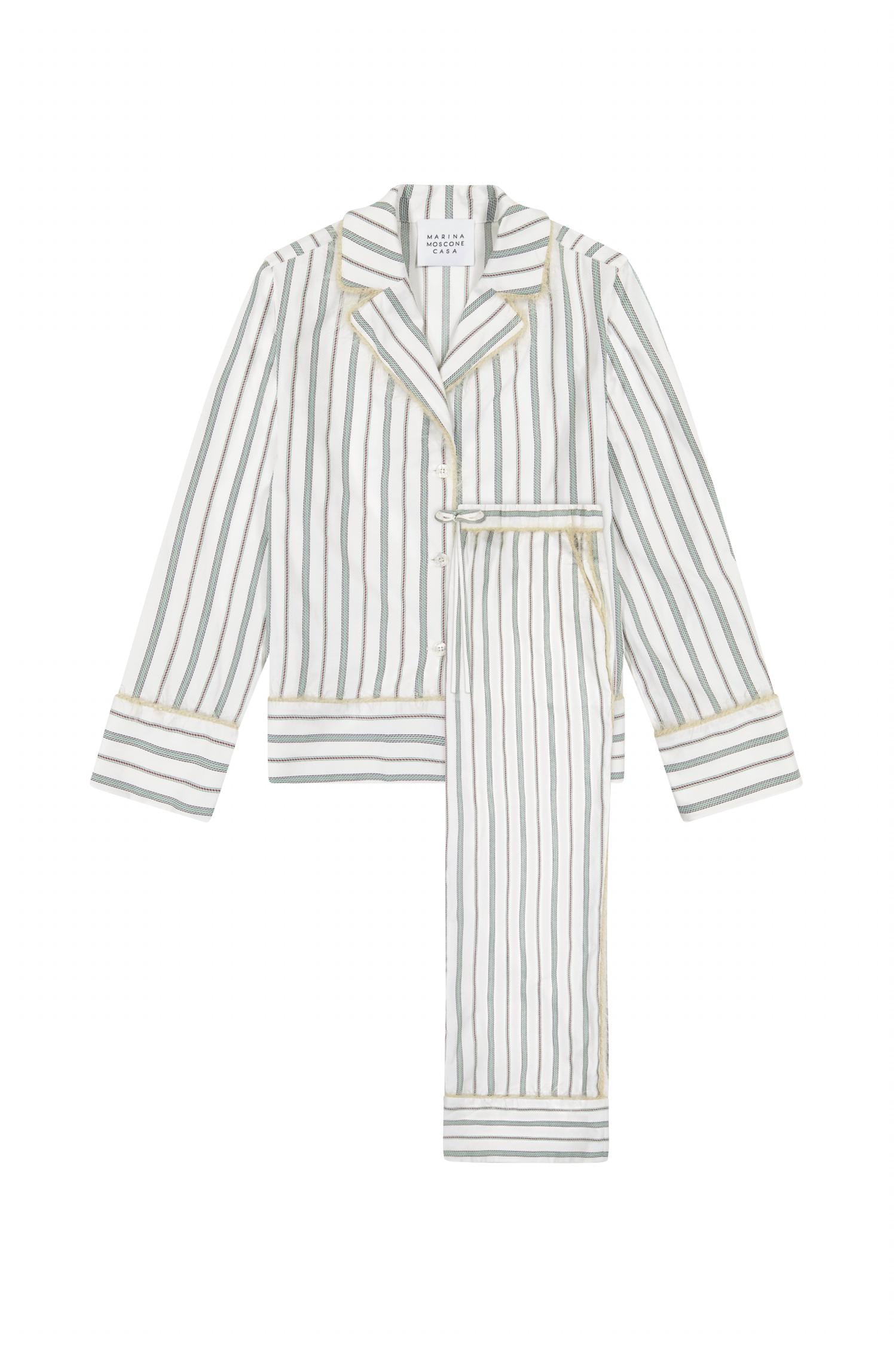 Marina Moscone - Women's Striped Cotton Pajama Set