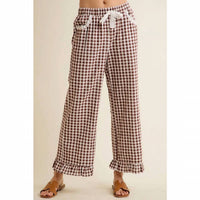 So Me - Gingham & Lace Ruffle Pant