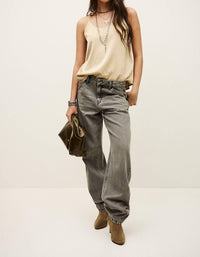 ba&sh Digue Tank Top in champagne - women's tank top - detail view