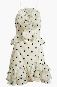 Lucy Paris - Remy Polka Dot Rosette Ruffle Minidress