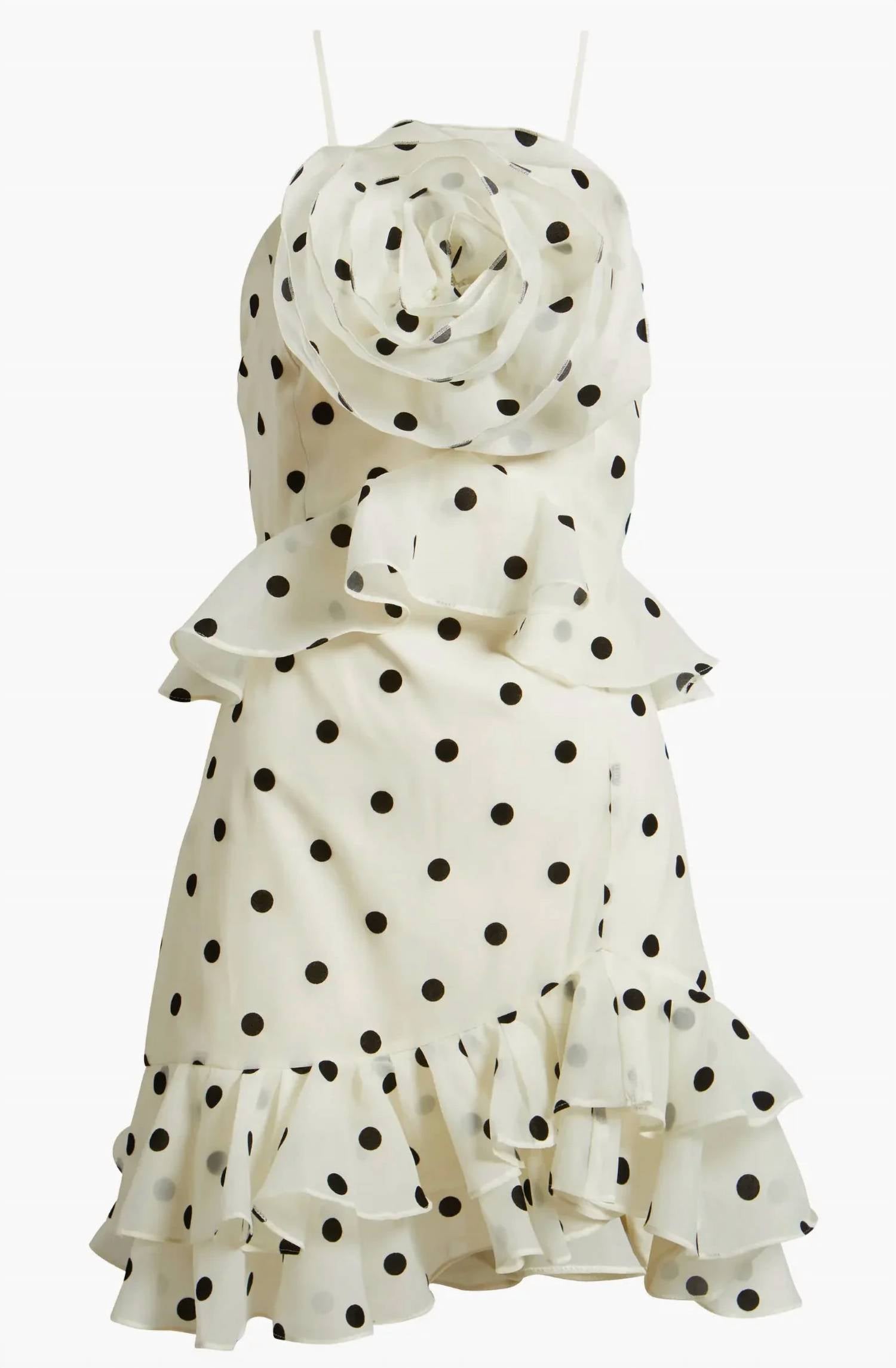 Lucy Paris - Remy Polka Dot Rosette Ruffle Minidress