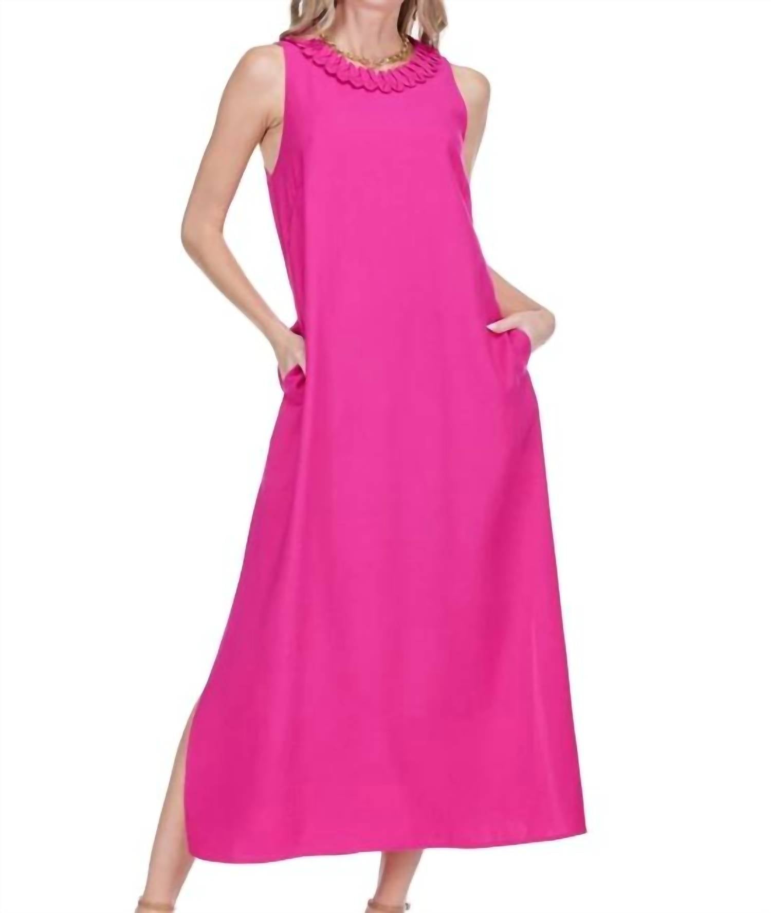 Jade - Zig-zag Trim Neck Dress