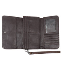 M.A.B.E. - Women's Studded Python Print Clutch Wallet