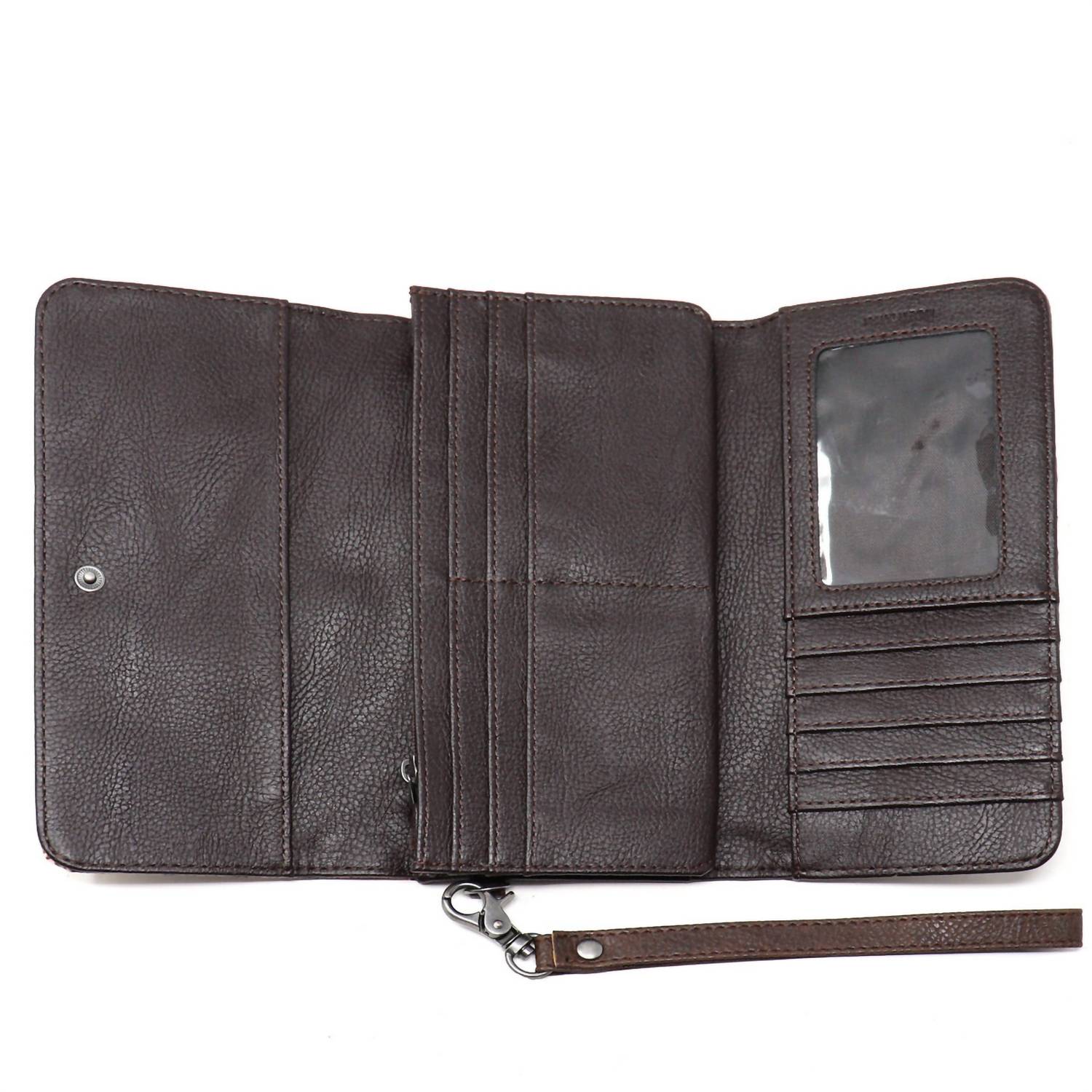 M.A.B.E. - Women's Studded Python Print Clutch Wallet