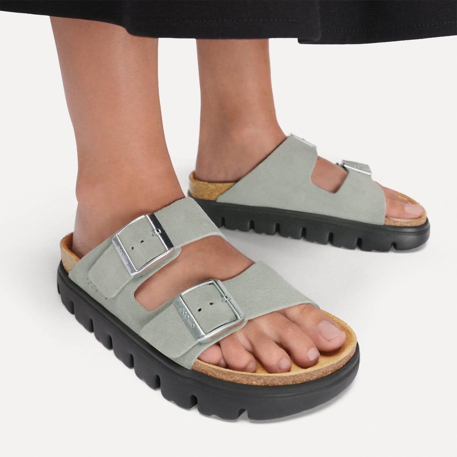 BIRKENSTOCK Women's Arizona Pap Chunky Sandals in pure sage black - women's sandal - view 6