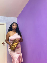 Nihao Jewelry - One Shoulder Ruffle Cocktail Midi Dress