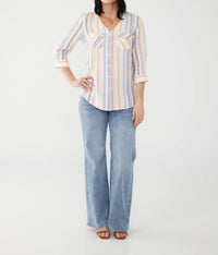 Fdj - Madison Stripe V-neck Top