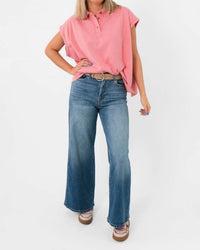 Bucketlist - Double Check Sleeveless Polo Top