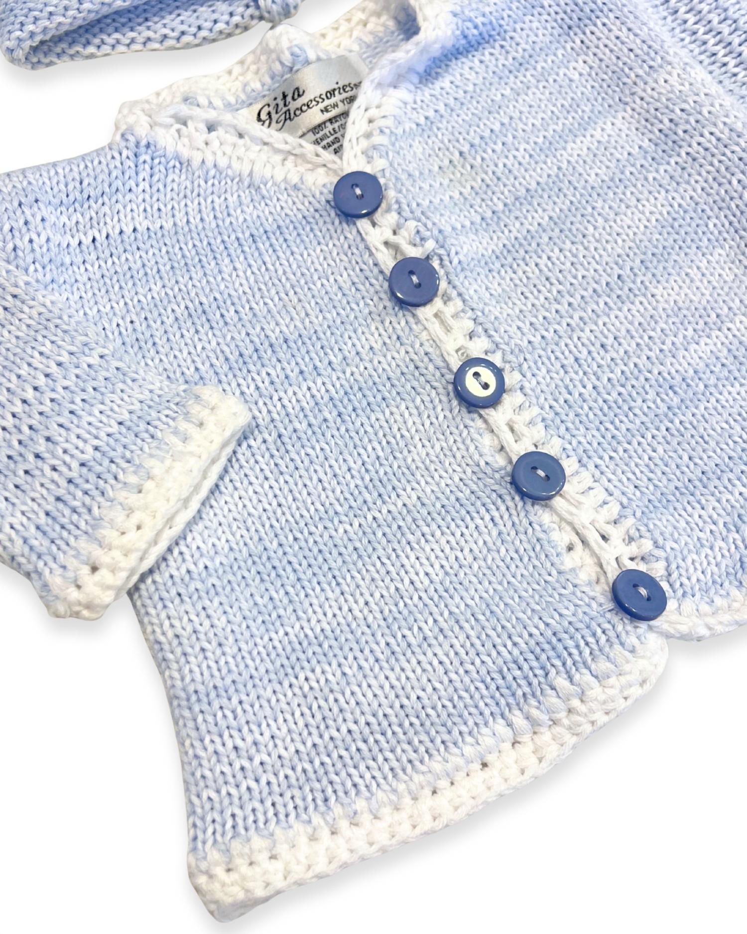 Gita - Boy's 2pc Tweed Cardigan With Hat