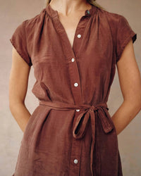 Bella Dahl - Cap Sleeve Ruffle Hem Shirt Dress
